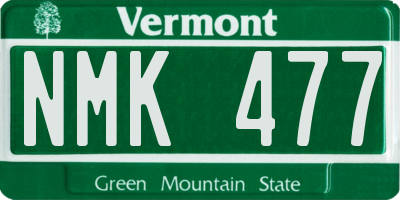 VT license plate NMK477