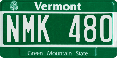 VT license plate NMK480