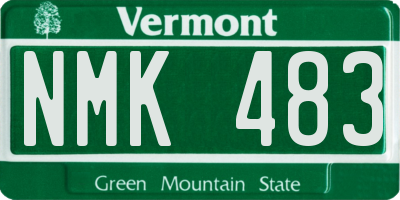 VT license plate NMK483