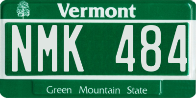 VT license plate NMK484