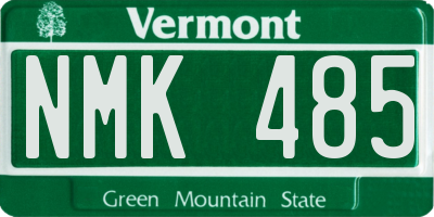 VT license plate NMK485