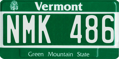 VT license plate NMK486