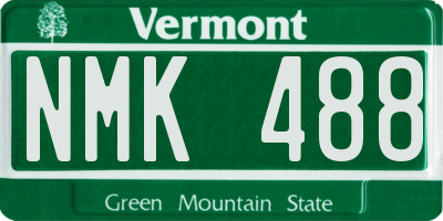 VT license plate NMK488