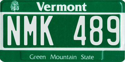 VT license plate NMK489