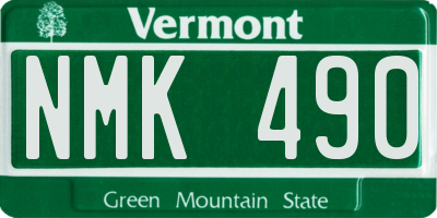 VT license plate NMK490