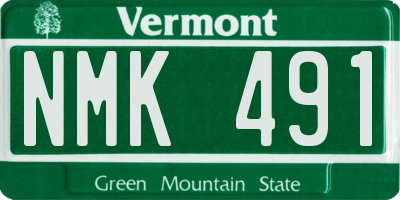 VT license plate NMK491