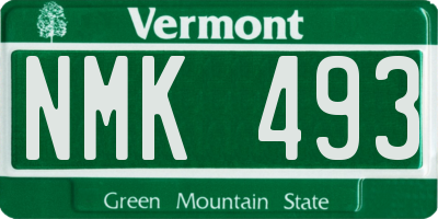 VT license plate NMK493