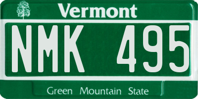 VT license plate NMK495