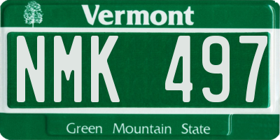 VT license plate NMK497