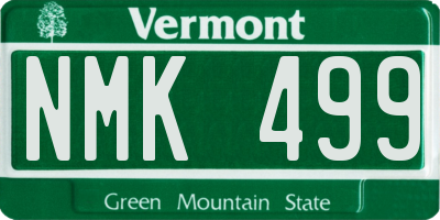VT license plate NMK499