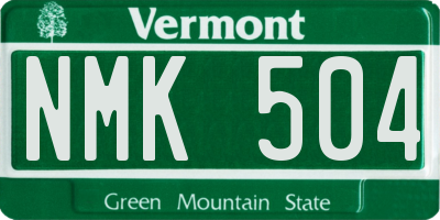 VT license plate NMK504