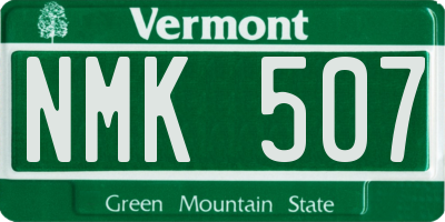VT license plate NMK507