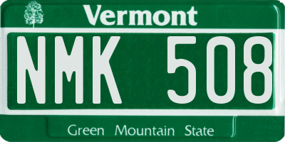 VT license plate NMK508
