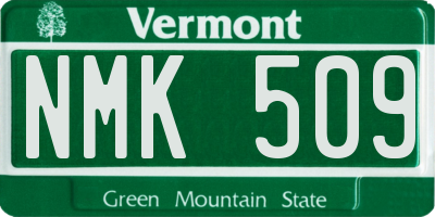 VT license plate NMK509