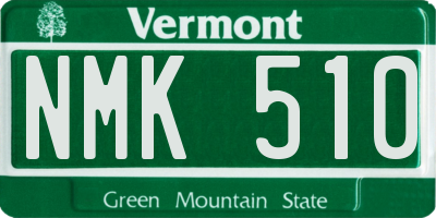 VT license plate NMK510