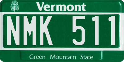 VT license plate NMK511