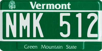 VT license plate NMK512