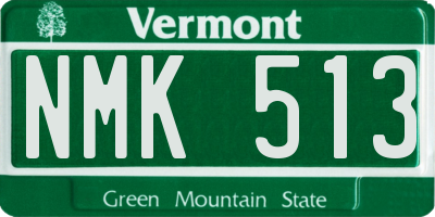 VT license plate NMK513