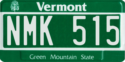 VT license plate NMK515