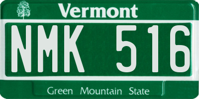 VT license plate NMK516