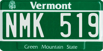VT license plate NMK519