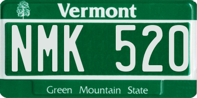 VT license plate NMK520