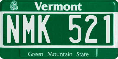 VT license plate NMK521