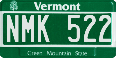 VT license plate NMK522