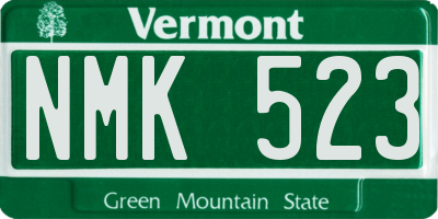 VT license plate NMK523