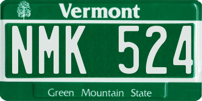 VT license plate NMK524