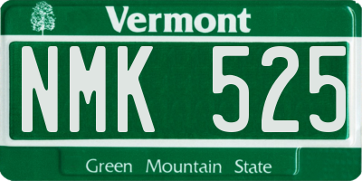 VT license plate NMK525