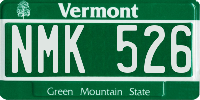 VT license plate NMK526