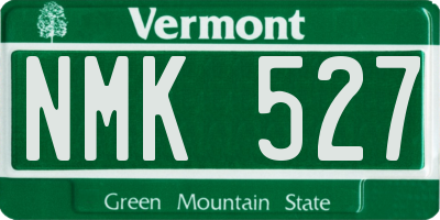 VT license plate NMK527