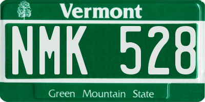 VT license plate NMK528
