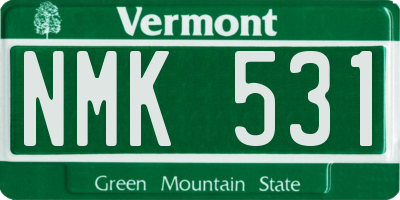 VT license plate NMK531