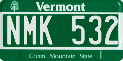VT license plate NMK532
