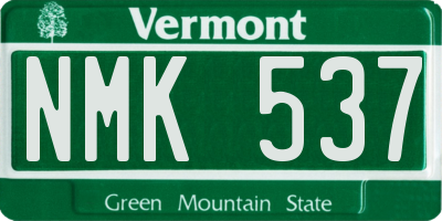 VT license plate NMK537