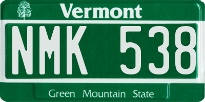 VT license plate NMK538