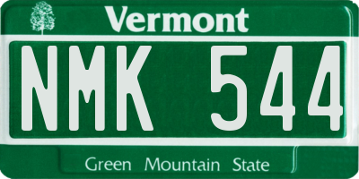 VT license plate NMK544