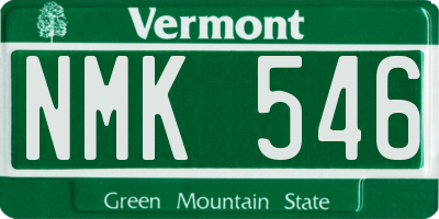 VT license plate NMK546
