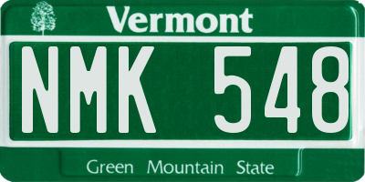 VT license plate NMK548