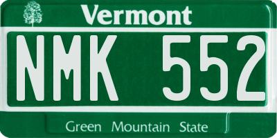 VT license plate NMK552