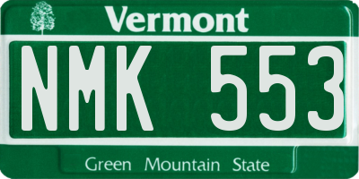 VT license plate NMK553