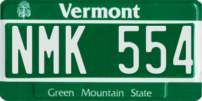 VT license plate NMK554