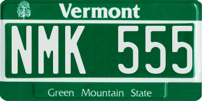 VT license plate NMK555