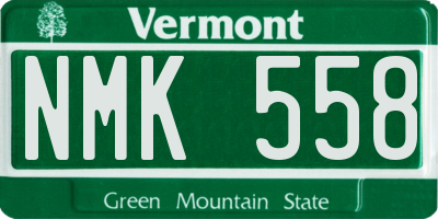 VT license plate NMK558