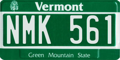VT license plate NMK561