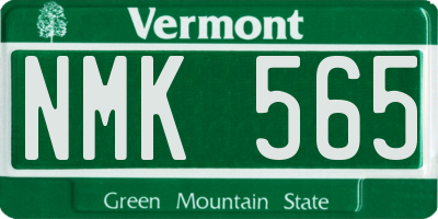 VT license plate NMK565