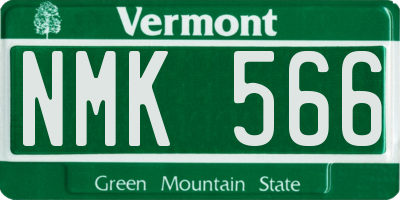 VT license plate NMK566