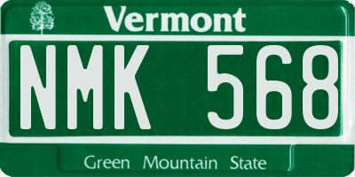 VT license plate NMK568